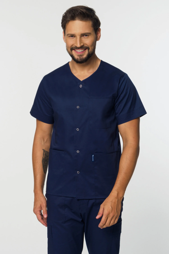 Men's medical sweatshirt STRETCH, dark blue, MZE6-G