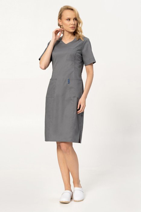 Medical dress STRETCH, gray, SKE6-S