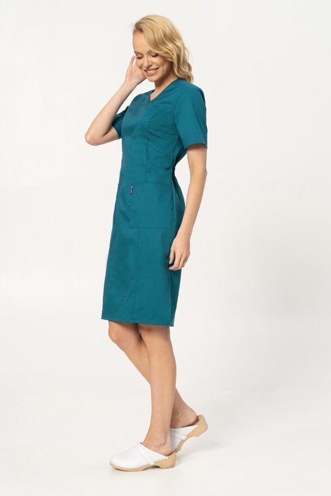 Scrubs dress STRETCH, sea blue, SKE6-M2 Morski | Women's medical ...