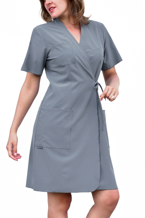 Side-tied medical dress - ENERGY FLEX - gray - SKE7-S