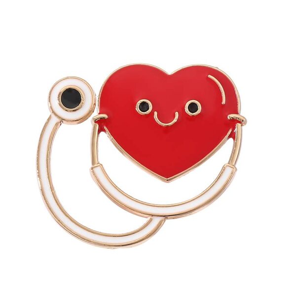 Stethoscope heart pin