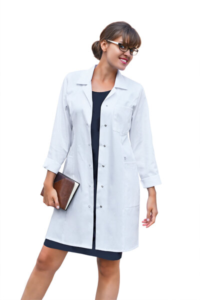 Women's lab coat / nursing uniform dress FC2-B, white