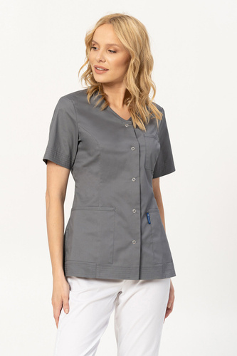 Scrubs top STRETCH, white, BE6-B