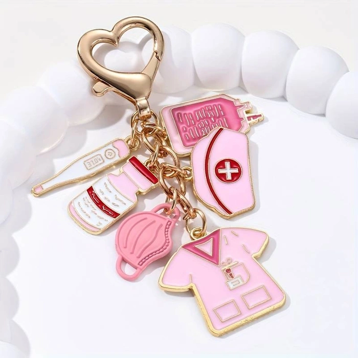 Keychain with cute pendants for a nurse