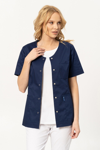 Scrubs top STRETCH, white, BE6-B