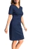 Scrubs dress with ELASTIC SIDE PANELS, navy blue, SKE1-G