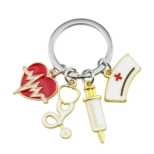 Keychain with cute pendants for a nurse