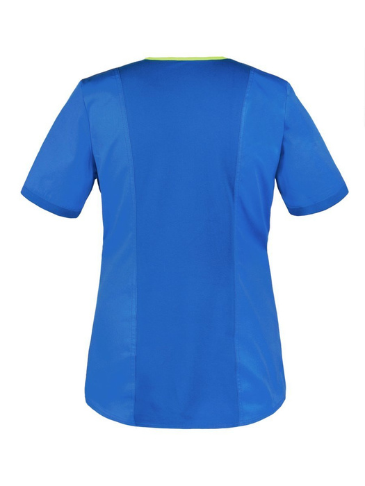 Scrubs top with an ELASTIC BACK BE3-N, blue