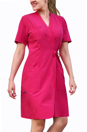 Side-tied medical dress - ENERGY FLEX - fuchsia - SKE7-F