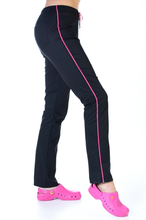 Ladies' medical SOFT STRETCH PREMIUM set, black + fuchsia, XE4-C