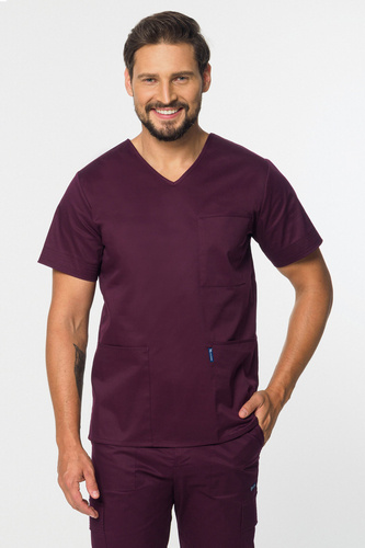 STRETCH men's medical shirt, plum , MBE6-SL