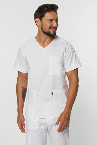 STRETCH men's medical shirt, white, MBE6-B