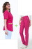 Scrubs medyczny / Komplet medyczny damski Colormed Soft Stretch Premium, fuksja + limonka, XE4-F
