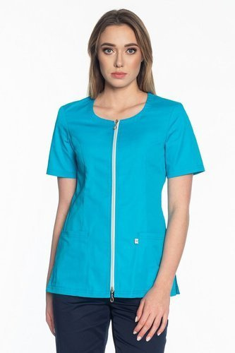 Scrubs jacket with a zipper ZC1-T, turquoise