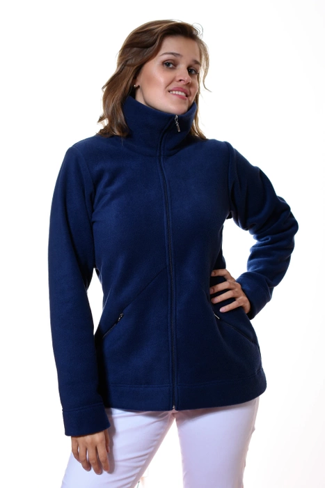 Ladies' fleece sweatshirt - navy blue, P1-B