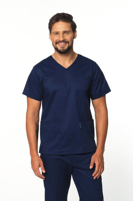STRETCH men's medical shirt, navy blue MBE6-G