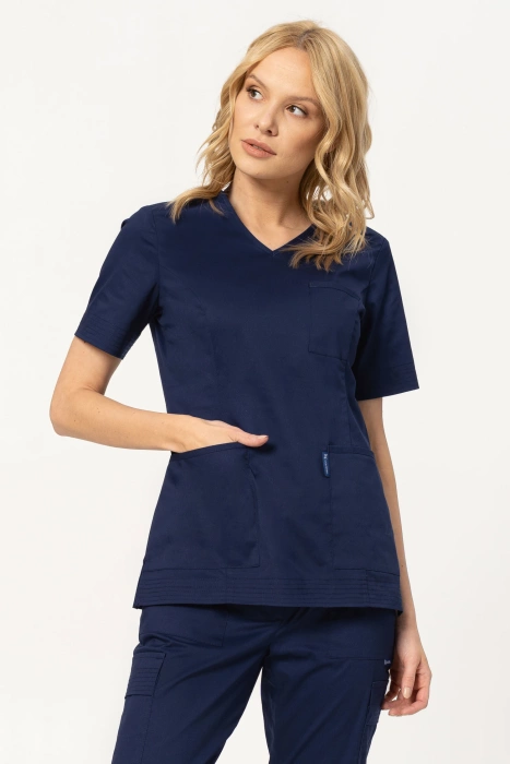 Scrubs / komplet medyczny - bluza + spodnie w gumę Colormed Stretch XE7-G', granatowy, bawełna +