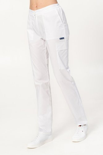 Cargo scrubs pants STRETCH, white, SE6-B