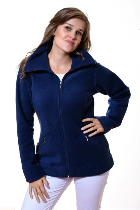 Ladies' fleece sweatshirt - navy blue, P1-B