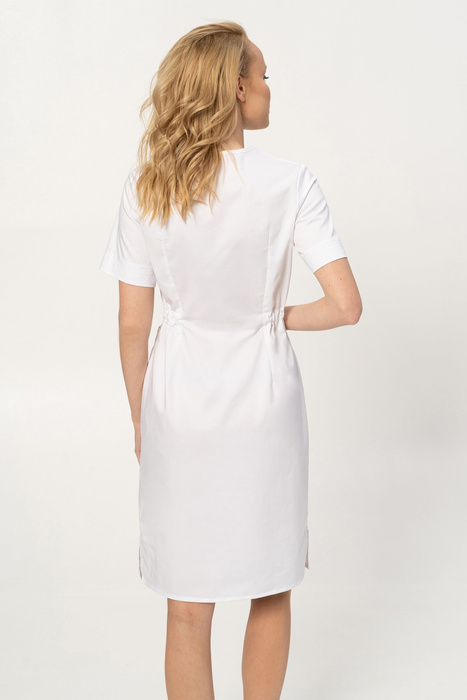 Sukienka medyczna Colormed Stretch, biała, SKE6-B, bawełna +