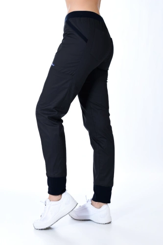 Spodnie medyczne joggery, Colormed Soft Stretch Premium, czarne, SE8-C