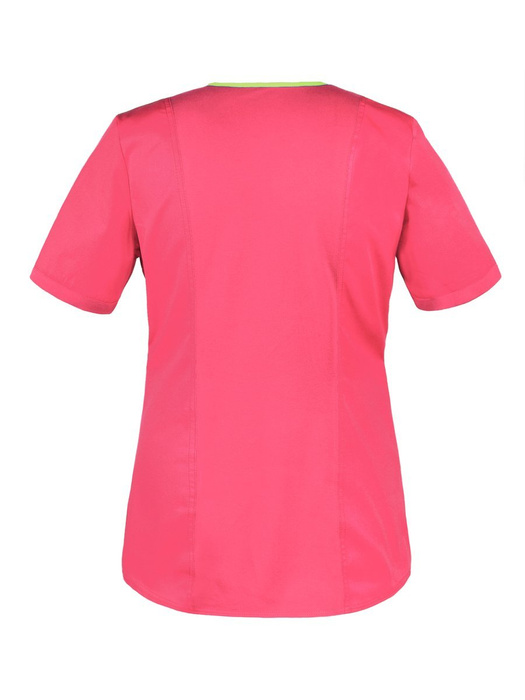 Scrubs top with an ELASTIC BACK BE3-K, coral red