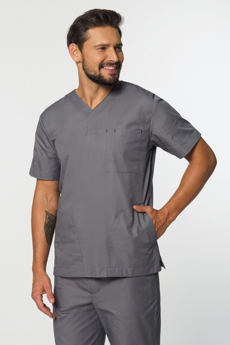 Men's scrubs top MB2-S, grey