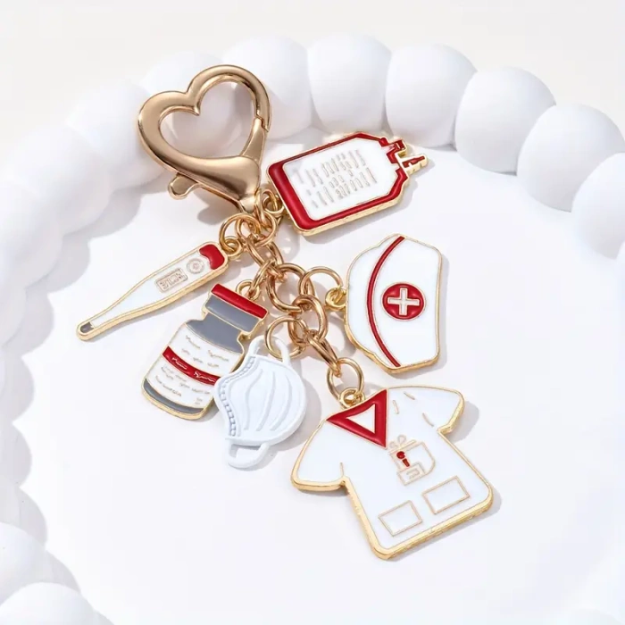 Keychain with cute pendants for a nurse