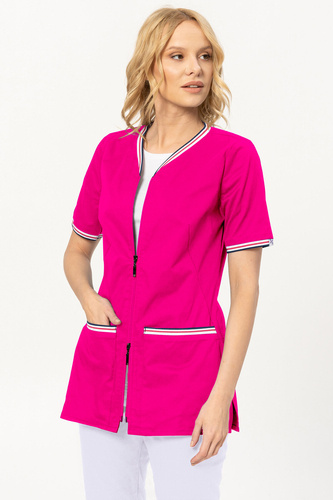 Women's medical jacket SOFT STRETCH PREMIUM, fuchsia, ZE5-F