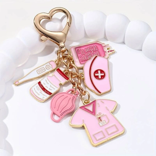 Keychain with cute pendants for a nurse