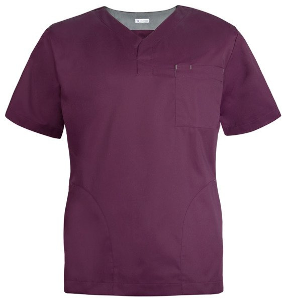 Men's scrubs top MB2-Bu, burgundy