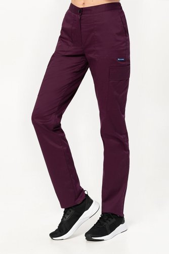 Cargo scrubs pants STRETCH, burgundy , SE6-Bu