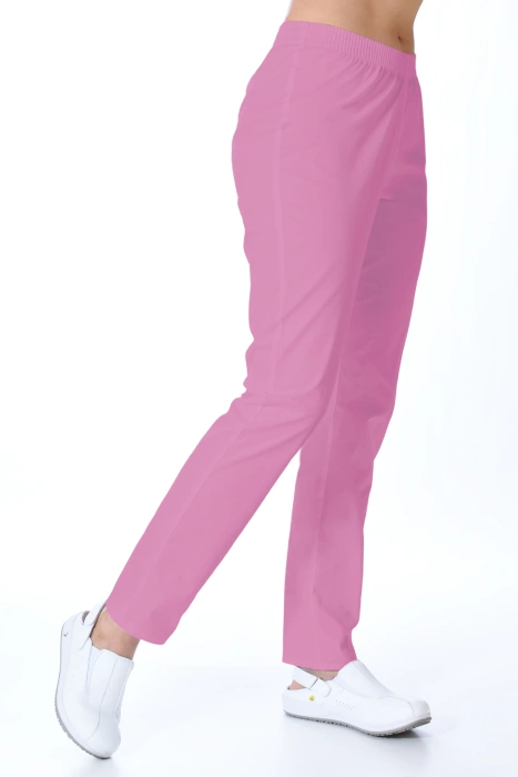 Spodnie medyczne Stretch Colormed, z gumą w pasie, pudrowy róż, SE7-PR, bawełna +