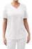 V-neck scrubs top, white, BC3-B