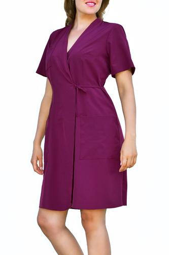 Side-tied medical dress - ENERGY FLEX - plum - SKE7-SL