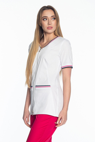 Women's medical jacket SOFT STRETCH PREMIUM, white  ZE5-B