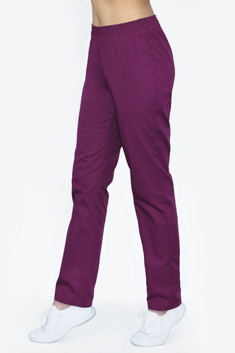 Scrubs pants with an elastic waist SC4-SL, plum colour