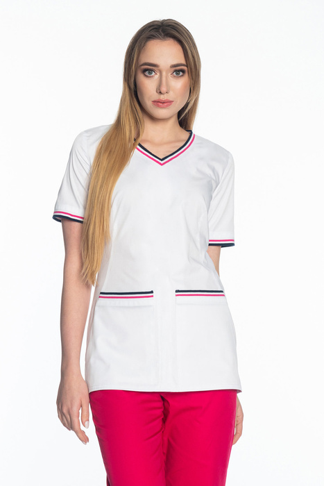 Bluza medyczna damska SOFT STRETCH PREMIUM, biała, BE5-B