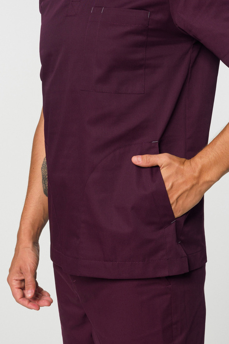 Men's scrubs top MB2-Bu, burgundy