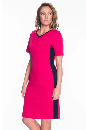 Scrubs dress with ELASTIC SIDE PANELS, navy blue, SKE1-G