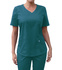 V-neck scrubs top, teal blue, BC3-M