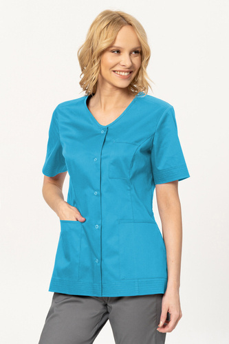 Scrubs top STRETCH, white, BE6-B