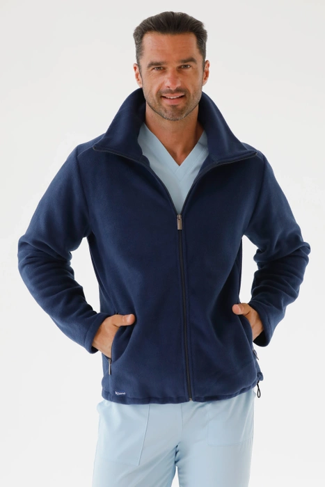 Men's fleece sweatshirt, navy blue, MP1-G