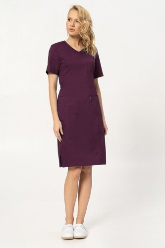 Scrubs dress STRETCH, burgundy, SKE6-Bu