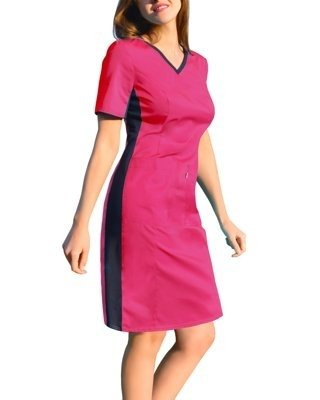Scrubs dress with ELASTIC SIDE PANELS, fuchsia, SKE1-G