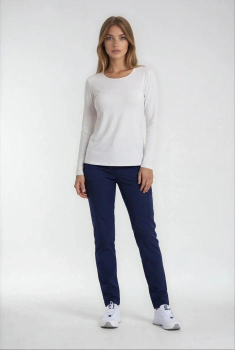 Bluzka z długim rękawem, longsleeave Colormed, biała, KL1-B