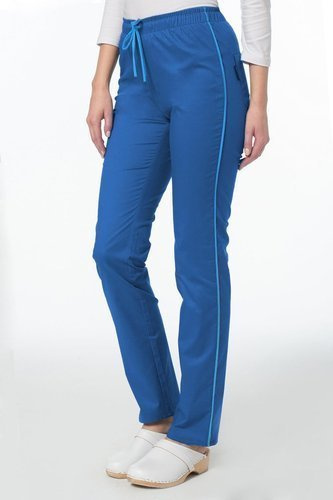 Scrubs pants with a stripe, SOFT STRETCH, blue sapphire + turquoise, SE4-N2