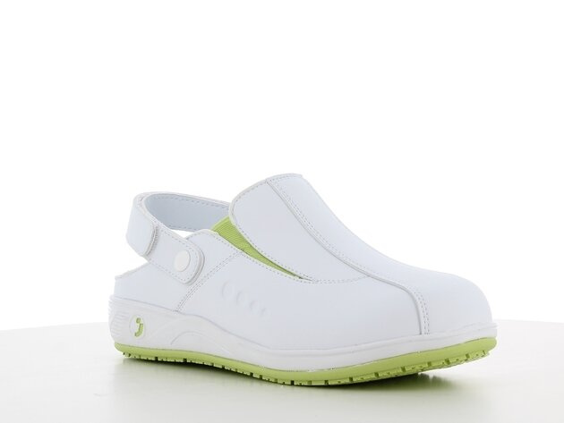 CARINNE ESD medical boots, OXYGRIP, white + lime