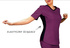 Scrubs top with ELASTIC SIDE PANELS BE1-SL, plum