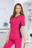 Scrubs top with ELASTIC SIDE PANELS BE1-F, fuchsia
